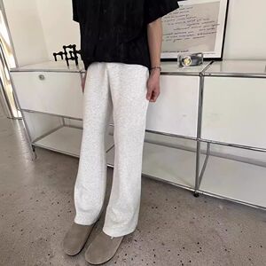 1506/QCK1200/P46美式白灰色微喇镰刀卫裤男弯刀休闲长裤2图片