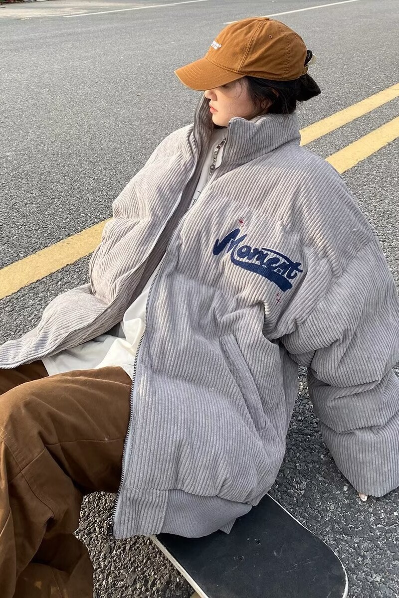 1506/QM8055棉衣0/P74复古灯芯绒棉衣棉服男女潮牌情侣宽松外套2,男装棉衣,星座1506