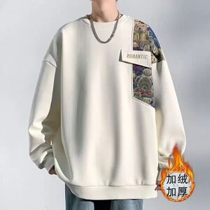 1506/QY25R0/P39新中式潮牌刺绣拼接卫衣男春秋季风衣服长袖1图片