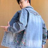 1506/Q886950/P64黑色/蓝色M到3XL2025年慵懒风小众潮帅气夹克1，男装夹克，星座1506