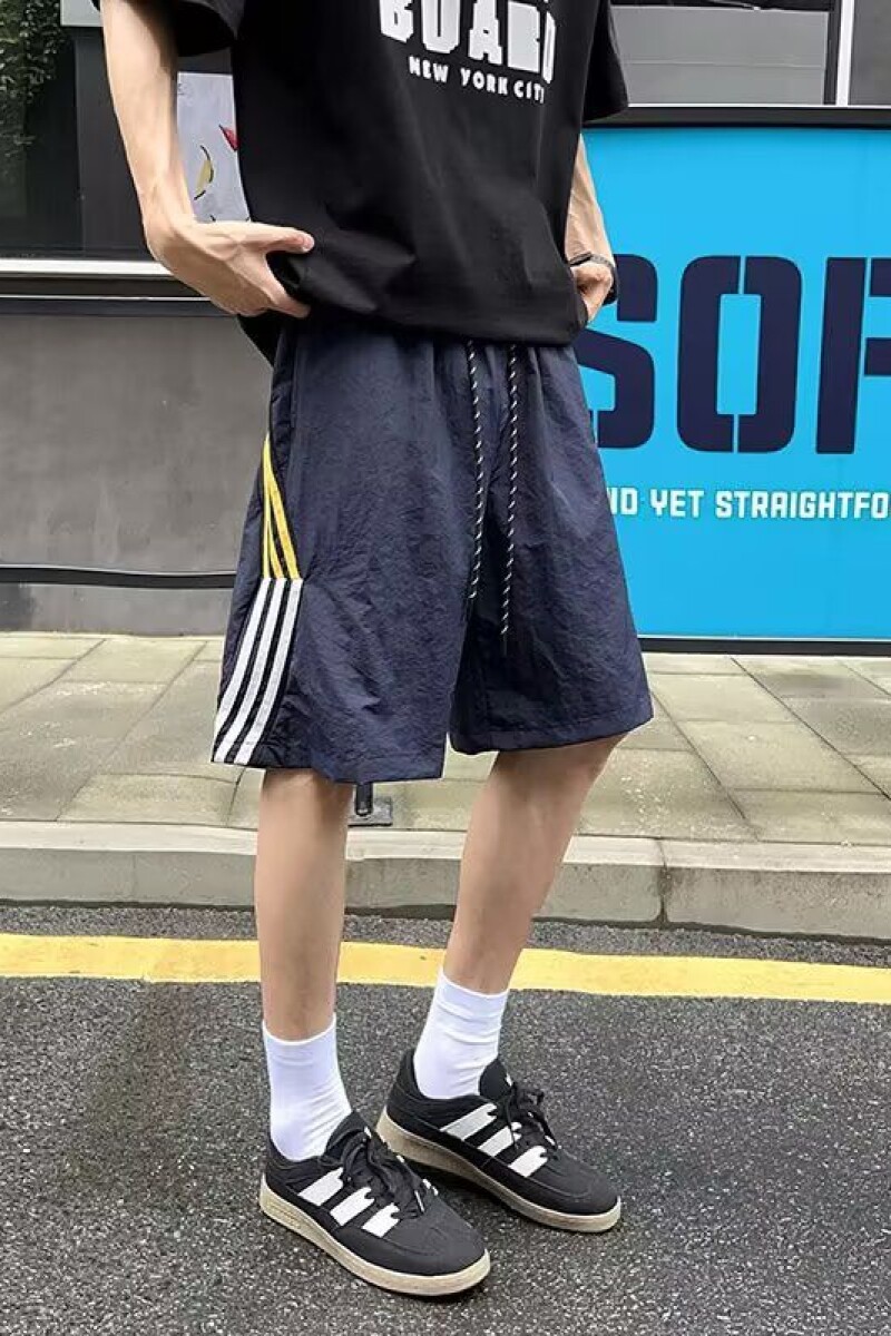 1506/QD11130/P32冰丝短裤男夏季宽松运动休闲中裤条纹速干五分裤,男装牛仔裤,星座1506