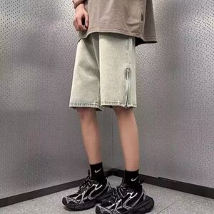 1506/Q305/40夏季短裤男潮牌薄款宽松大码运动休闲五分牛仔裤子图片