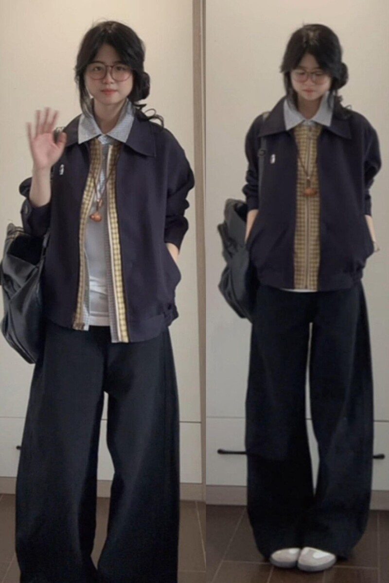 1506/Q68090/P65情侣款拼接格子外套秋百搭高街痞帅男女夹克上衣,男装夹克,星座1506