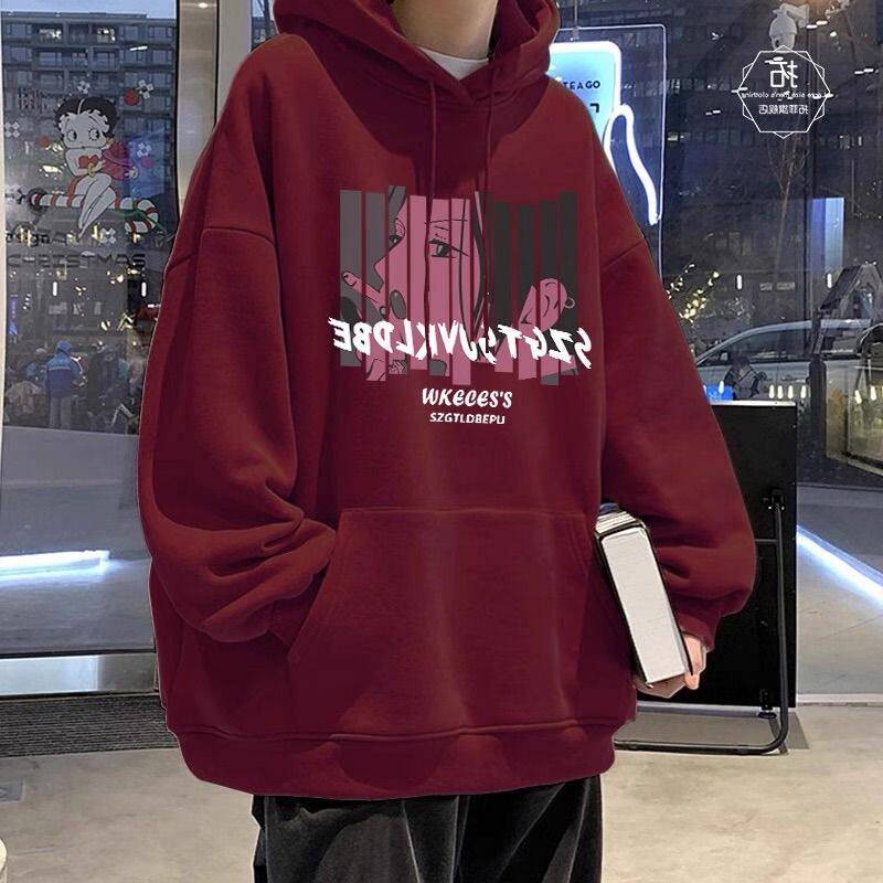 1506/QR80530/P43原创印花连帽卫衣男女秋季百搭宽松情侣帽衫外套,女装短外套,星座1506