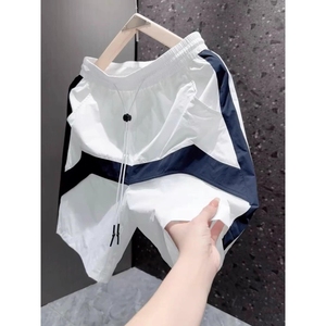 1506/Q263/P36夏拼色工装短裤男宽松速干沙滩裤子休闲运动五分裤图片