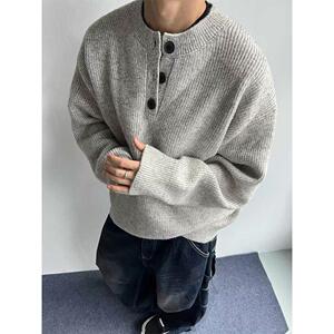 1506/QM8300/P52秋冬新款开衫毛衣美式复古休闲V领针织衫男图片