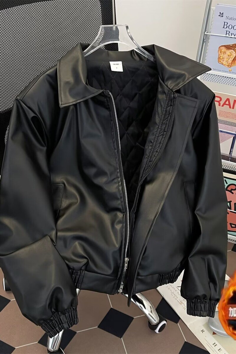 1506/QJM7700/P74复古垫肩工装皮衣男装痞帅外套运动休闲上衣1,男装皮衣,星座1506