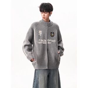 1506/QY770/P68潮牌秋冬季宽松慵懒风百搭针织衫外套1图片
