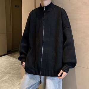1506/Q5030/P58男士针织衫开衫网红宽松拉链百搭毛衣外套图片