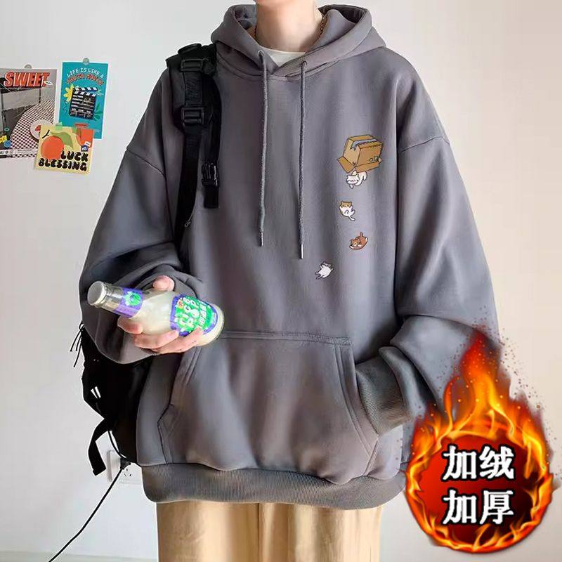 1506/Q贝贝绒J145箱小猫0/P39秋冬季港风宽松潮牌印花百搭外套图片