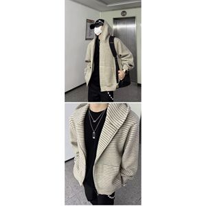 1506/QCL-YT070/P66新款卫衣港风宽松简约连帽卫衣开衫男女同款图片