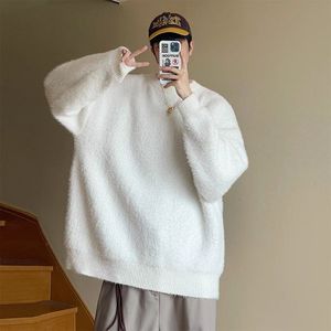 1506/QL0170/P53秋冬季日系慵懒风软糯圆领针织衫情侣款打底线衣2图片