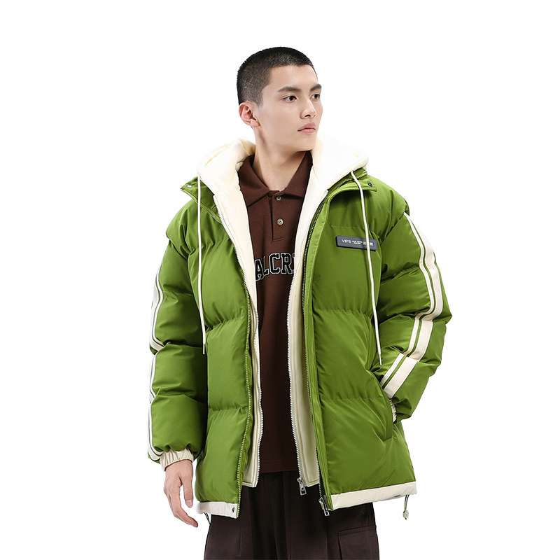 1506/M8602/P75棉衣男冬季外套潮牌假两件连帽加厚棉服运动外套1,男装棉衣,星座1506