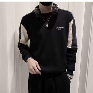 1506/QA0020/P36印花秋冬卫衣男春秋季韩版新款圆领宽松上衣图片