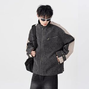 1506/QWT890/P74春秋痞帅外套男高街潮牌港风韩版潮流宽松夹克图片