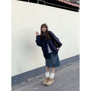 1506/Q6310/P59日系拼接棒球服夹克男秋潮牌宽松拼色情侣工装外套图片