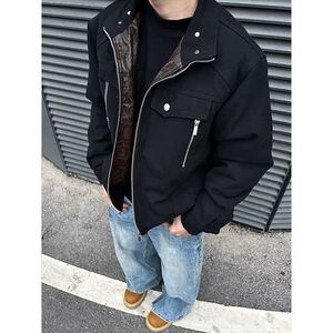 1506/JW2781/P172复古解构廓形短款立领夹克男款帆布外套2图片