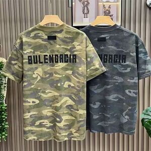 1506/Q230/P37短袖t恤男潮牌夏季宽松五分袖网红潮简约印花上衣图片