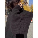 1506/M18351/P52时尚设计感高领毛衣开衫新款秋季牛仔拼接针织1，男装针织衫/毛衣，星座1506