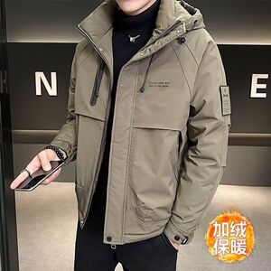 1506/QJ81090/P78新款连帽冲锋衣男痞帅美式休闲工装上衣2图片
