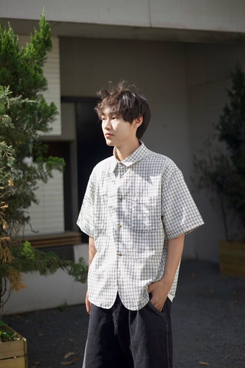 1506/Q336/P42复古衬衫男夏装港风趣味新款男装上衣外穿,男装衬衫,星座1506