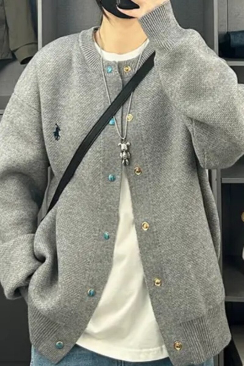 1506/QY760/P64潮流慵懒风针织开衫百搭圆领长袖2,男装卫衣,星座1506