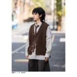 1506/Q31930/P44冬美式复古宽松日系学院风V领毛衣马甲1，男装针织衫/毛衣，星座1506