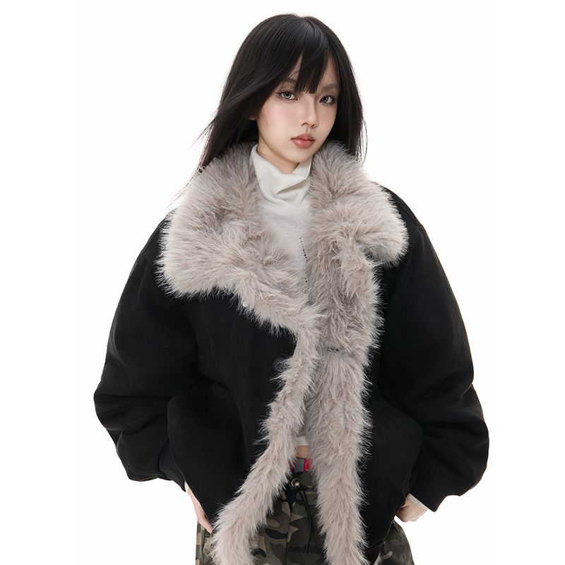 1506/QZSD020/P124座山雕毛领连帽棉服外套男冬季中性加厚棉衣女,女装棉衣/棉服,星座1506