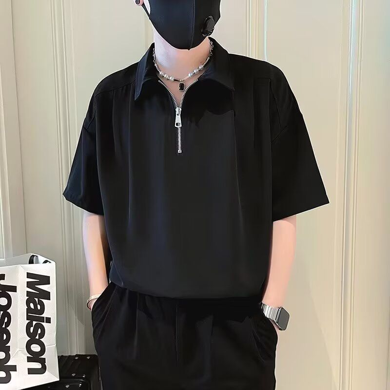 1506/Q244/P36翻领短袖polo衫男潮牌夏季t恤潮流百搭体恤上衣,男装Polo衫,星座1506