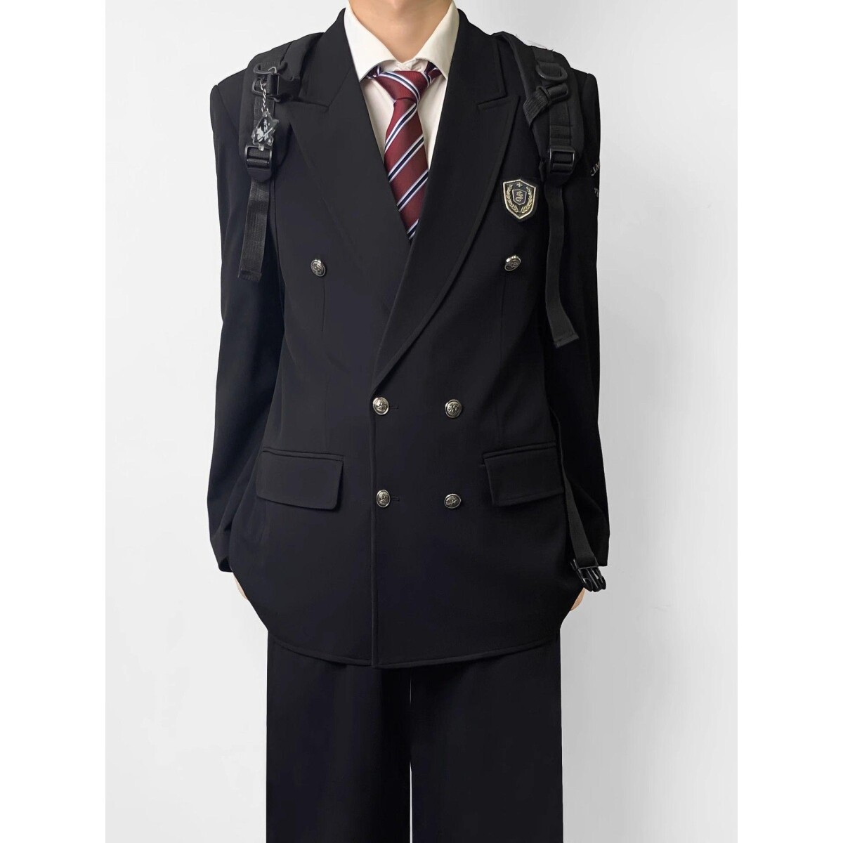 1506/QW200/P64日系原创刺绣西装制服男生双排扣戗驳领西服套装,男装西服,星座1506