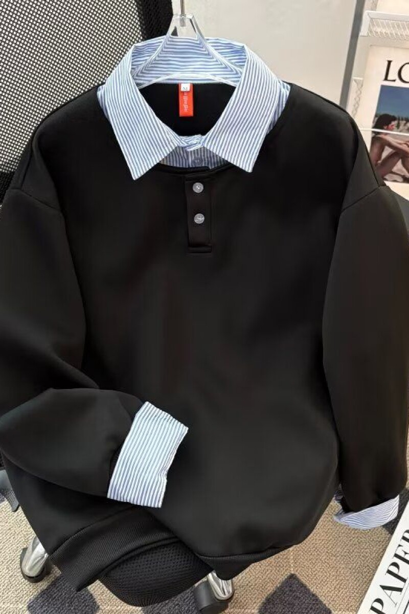 1506/Q13190/P46翻领卫衣男款潮流长袖打底衫无帽套头上衣1,男装T恤,星座1506