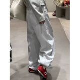 1506/Q195/P44美式复古纯色工装裤男女街头简约锥形休闲长裤潮，男装工装外套，星座1506