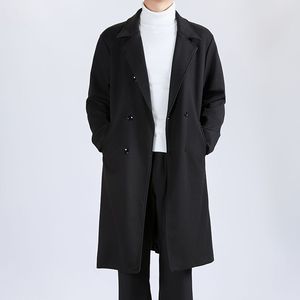 1506/QW130/P94秋冬风衣男中长款毛呢过膝韩式外套大衣英伦风1