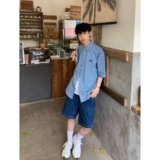 1506/QC1300/P39复古衬衫男夏装港风学生宽松小众男装上衣外穿，男装衬衫，星座1506