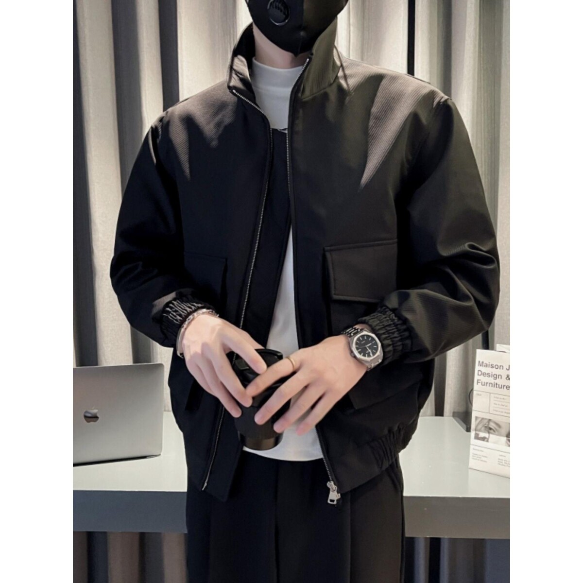 1506/Q76340/P54新款工装夹克男休闲男装褂子秋季立领外套1图片