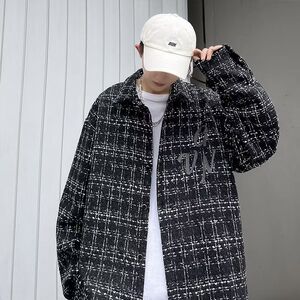 1506/Q77150/P49小香风夹克男潮牌宽松外套秋季休闲百搭上衣潮1图片