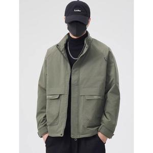 1506/QW1140/P53夹克秋新款立领潮宽松男士外套工装青少年冲锋衣图片