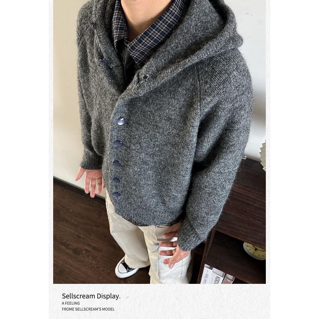 1506/Q31920/P59秋冬开衫毛衣美式复古休闲V领针织衫男纯色外套1,男装针织衫/毛衣,星座1506