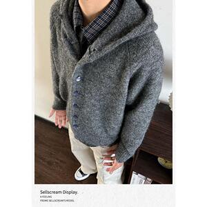 1506/Q31920/P59秋冬开衫毛衣美式复古休闲V领针织衫男纯色外套1图片