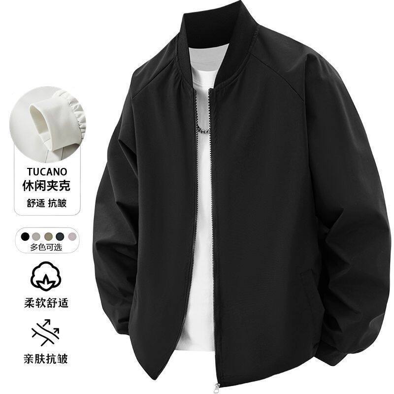 1506/QLZ010/P47春秋季外套休闲棒球服百搭美式薄款风衣立领外套图片