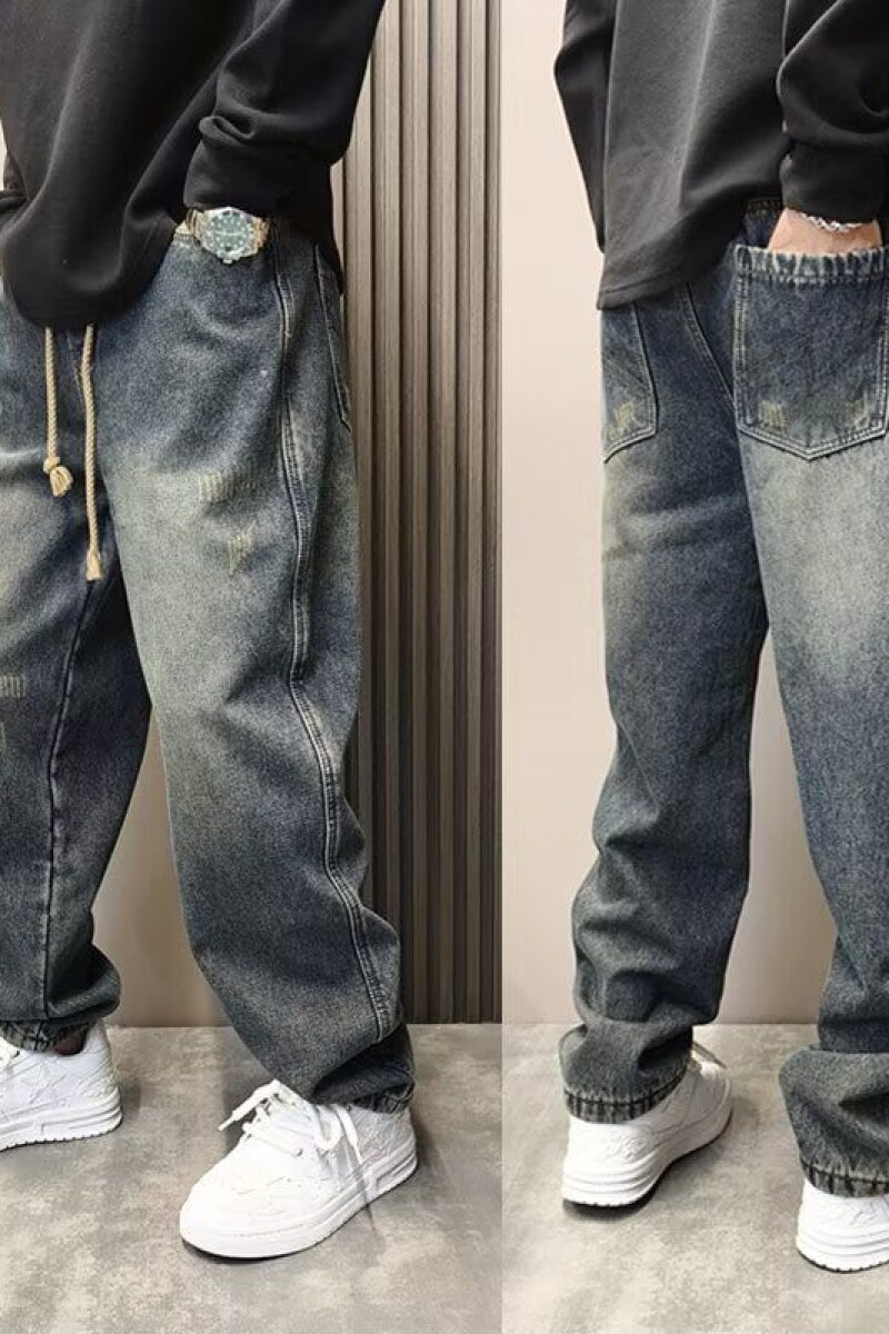1506/QB8180/P50春秋新款百搭牛仔裤宽松直筒阔腿弯刀裤男1,男装牛仔裤,星座1506