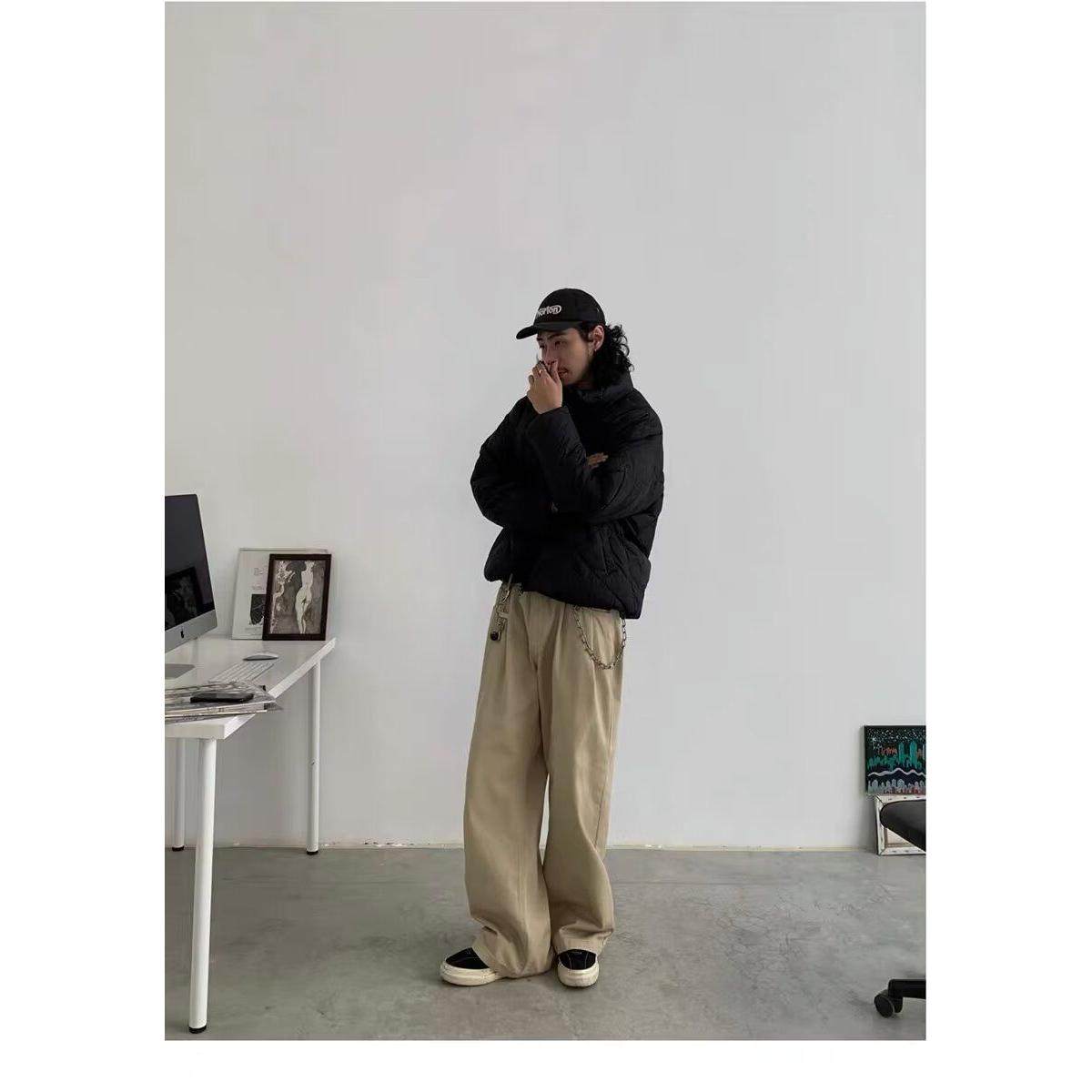 1506/QHR050/P47休闲裤子男百搭棉麻宽松亚麻裤韩版潮流长裤直筒图片