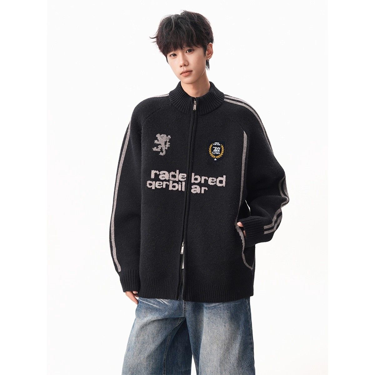 1506/QY770/P68潮牌秋冬季宽松慵懒风百搭针织衫外套1,男装针织衫/毛衣,星座1506