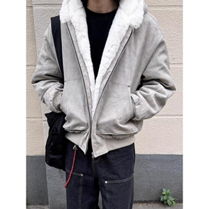 1506/JW2661/P124新款卫衣港风宽松简约连帽卫衣开衫男女同1图片