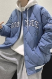 1506/QY65690/P64菱形格棉服男款冬季加厚棉衣美式复古棒球服3，男装棉衣，星座1506