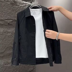 1506/QS80900/P70秋季新款时尚薄款衬衫男百搭高品质韩版夹克1图片