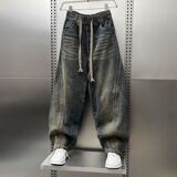 1506/QT12310/P52新款牛仔裤大码加肥做旧男装休闲裤子老爹裤长裤，男装牛仔裤，星座1506