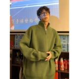 1506/Q5010/P50半拉链毛衣男士韩版宽松翻领简约针织衫，男装针织衫/毛衣，星座1506