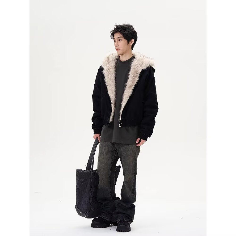 1506/Q86130/P90潮座山雕毛绒连帽棉服男女2025冬季加厚棉衣1,男装棉衣,星座1506