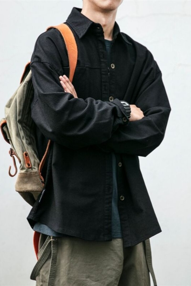 1506/QCS550/P57日系复古工装衬衫男长袖纯棉重磅衬衣宽松大码1,男装衬衫,星座1506